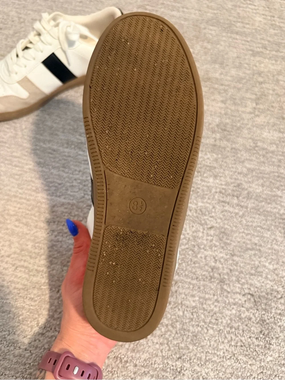 Universal Thread White Sneakers with Black and Beige Accents